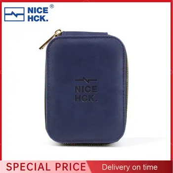 NICEHCK PU Чехол для хранения наушников на молнии Большой емкости, сумка для кабеля цифровой передачи данных, защитная коробка для наушников с подкладкой из флока