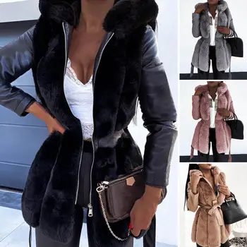 Стильное зимнее пальто, Теплое Женское зимнее пальто, Плотная талия, Длинные рукава, Женское пальто, Уютное