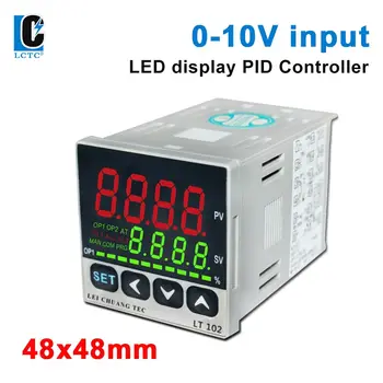 Входной сигнал 0-10 В, светодиодный дисплей, PID-регулятор температуры 48x48 мм, SSR/реле/4-20 мА/выход 0-10 В