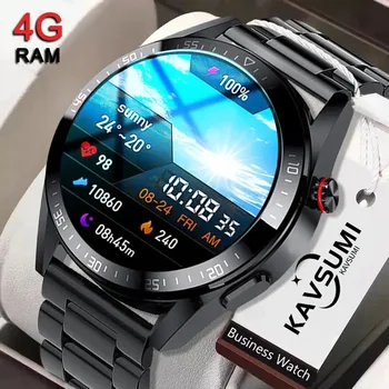 2023 Новые Смарт-часы с экраном 454*454, Мужские, всегда отображающие время, Bluetooth-вызов, 4G RAM, Локальная музыка, Smartwatch Link TWS, наушники