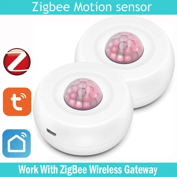 Беспроводной интеллектуальный датчик движения человеческого тела Tuya Zigbee3.0, мини-датчик движения PIR, используется с Tuya Zigbee Gateway