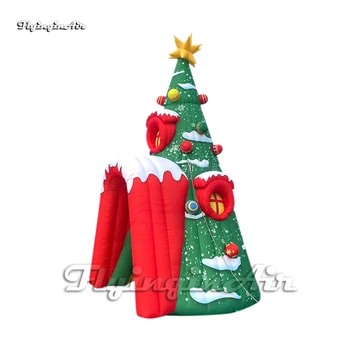 Большая зеленая Надувная Рождественская елка, украшения для дома, двора, купольная палатка с орнаментом для рождественских и новогодних мероприятий