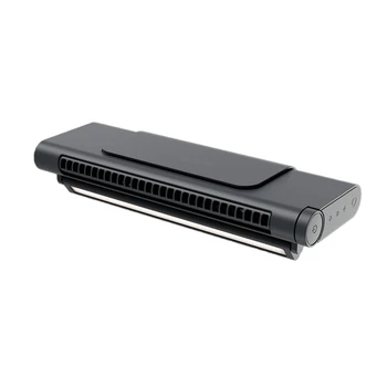 USB Офисный портативный вентилятор для зарядки без листьев Компьютерный Зажим для экрана (черный, 1 комплект)