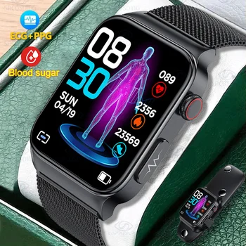 2022 Новые Смарт-часы Для Мужчин, Измеряющие Артериальное Давление, Уровень сахара в крови, ЭКГ + PPG, Частоту сердечных сокращений, IP68, Водонепроницаемые Спортивные Умные Часы Для Xiaomi Huawei Apple