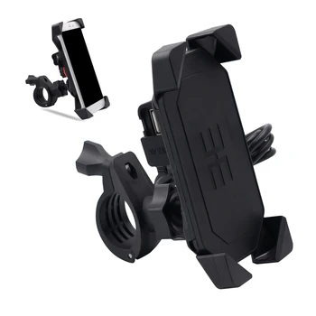 Крепление на руль мотоцикла, водонепроницаемый антивибрационный USB-держатель для телефона, Зеркала, Поддержка GPS-навигации, зарядное устройство, кронштейны для велосипеда