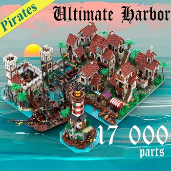 Новая средневековая Пиратская серия MOC Ultimate Pirates Harbor Город Пиратов DIY творческие идеи детские игрушки Подарочные строительные блоки
